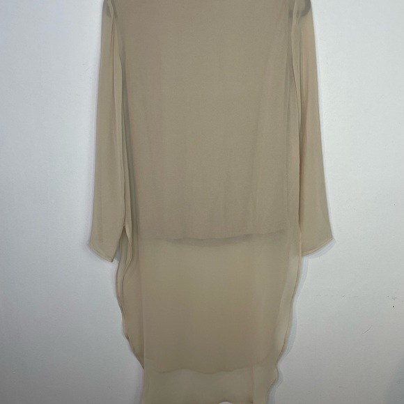 Zara neutral chiffon slits high low blouse - Picture 8 of 8